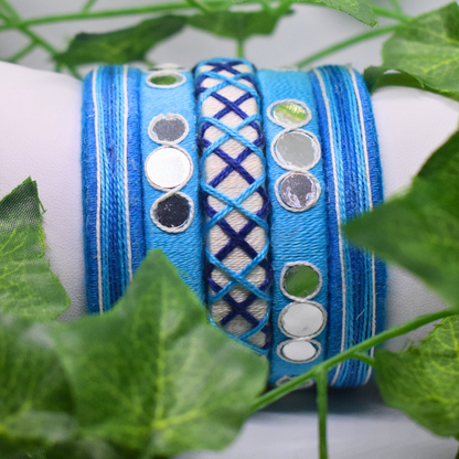 Sky Blue Thread Bangles Set